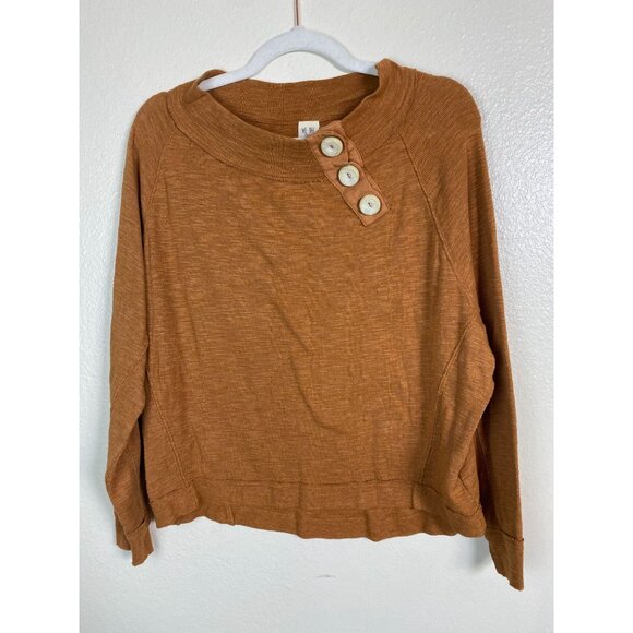 Free People Don't Forget Me Sweater Top Women sz Medium Mocha Brown We The Free - Picture 2 of 14